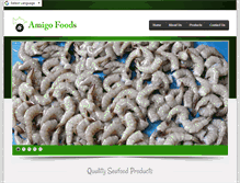 Tablet Screenshot of amigoseafoods.com